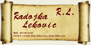 Radojka Leković vizit kartica